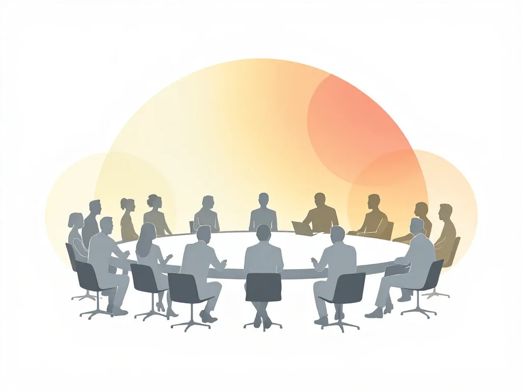 Illustration: team at a round table